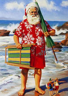 Santa in summer days